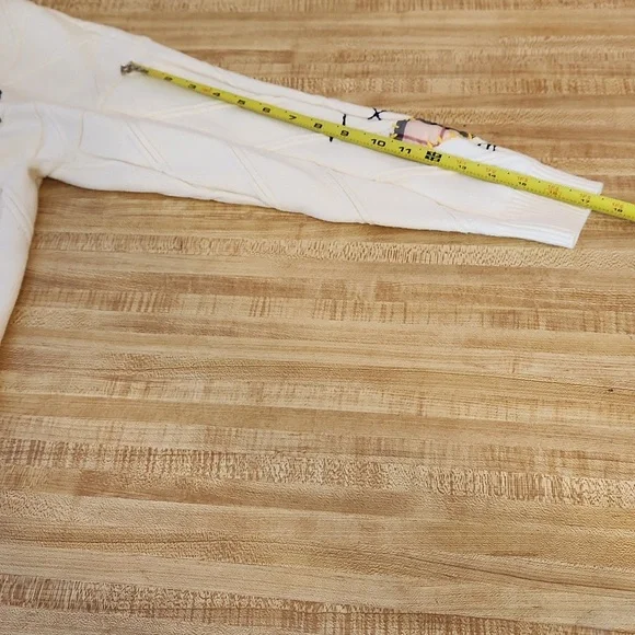 EBOSSY Women’s Cable Knit Long Sleeve Embroidered Cardigan, size L - Picture 11 of 12